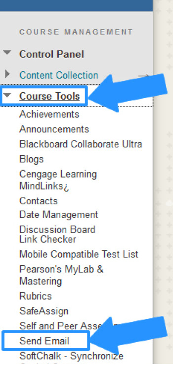 Sending Emails to Students Through Blackboard step-by-step