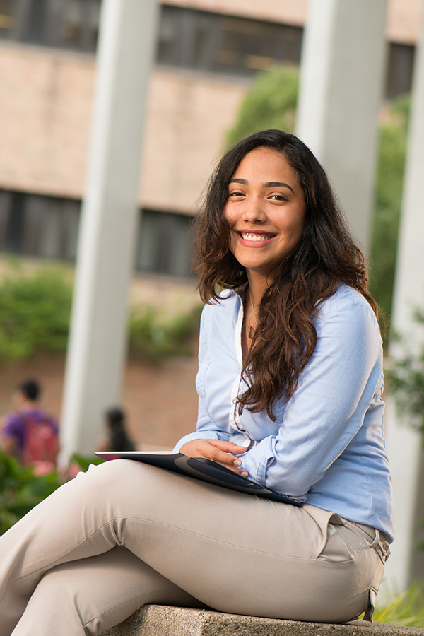 student on campus image