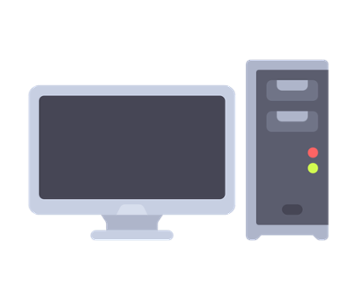 graphic design of desktop computer