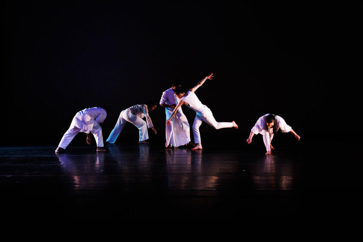 students perform in the annual dance workshop in the college’s new performing arts center