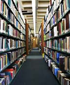 a view of the books inside the Kurt R. Schmeller Library