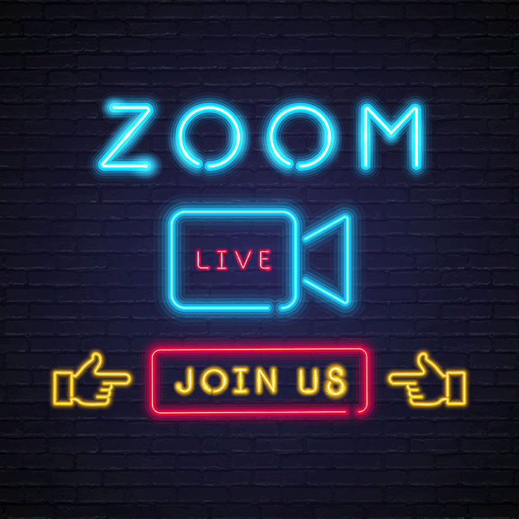 Zoom live neon sign