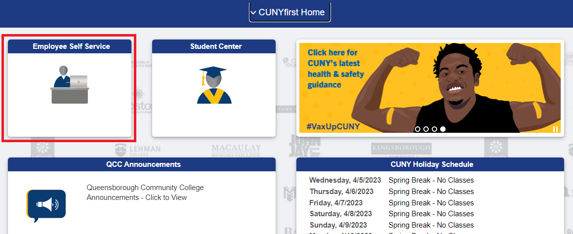 CUNYfirst landing page