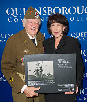 Dr. Diane Bova Call, QCC President, and her father, Charles F. Bova, Sr., Bronze Star recipient during World War II as a First Sergeant in the US 3rd Army, 1st Tank Destroyer Brigade