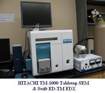 Hitachi TM-1000 Tabletop SEM and Swift ED-TM FDX