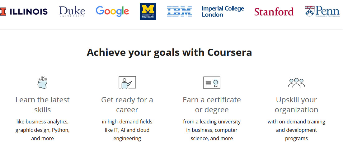 Achieve your goals with Coursera