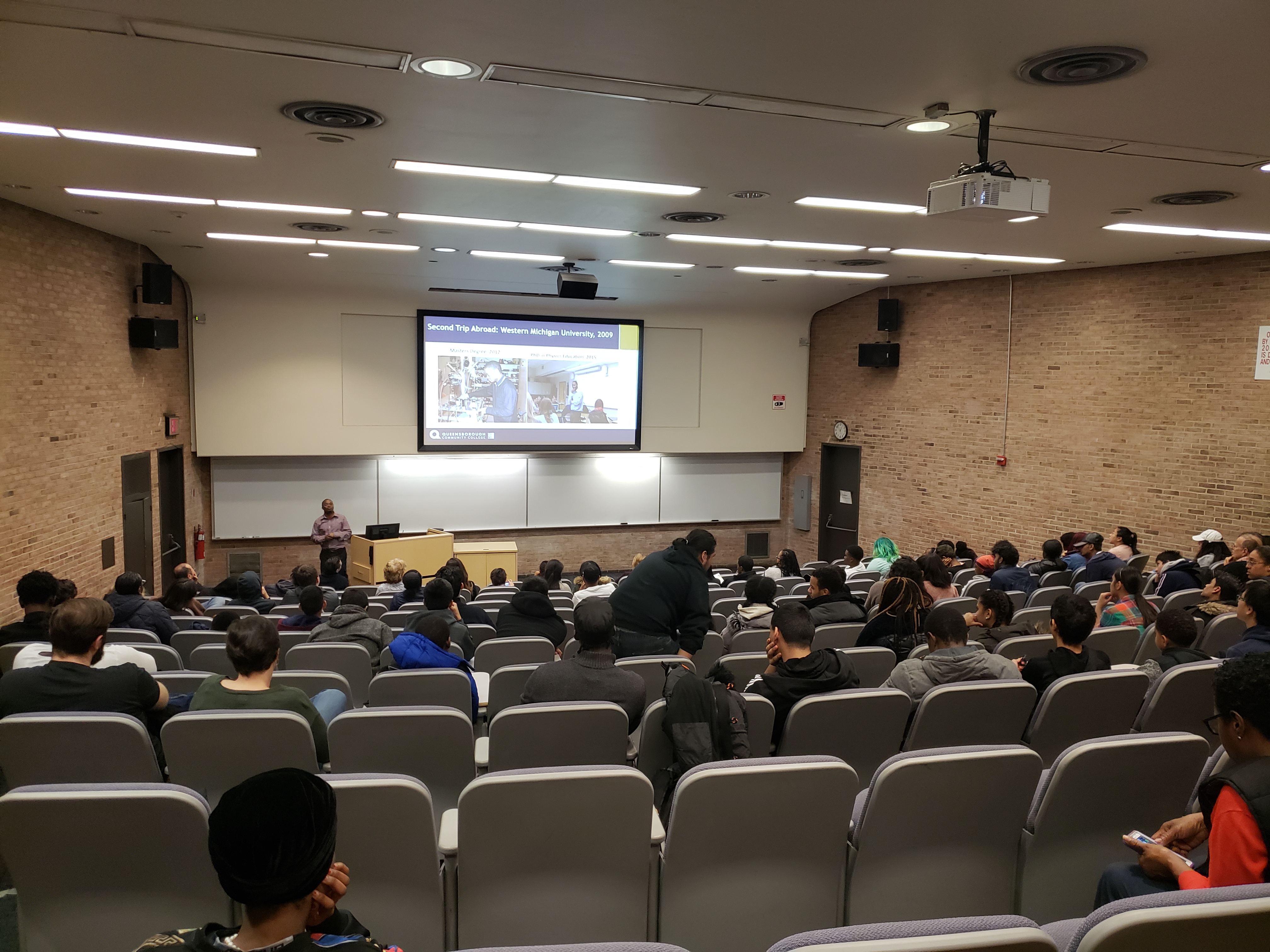 2018 Career Day Presentation in auditorium