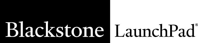 Blackstone logo white text on a black background