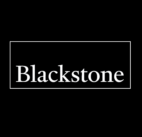 Blackstone logo white text on a black background