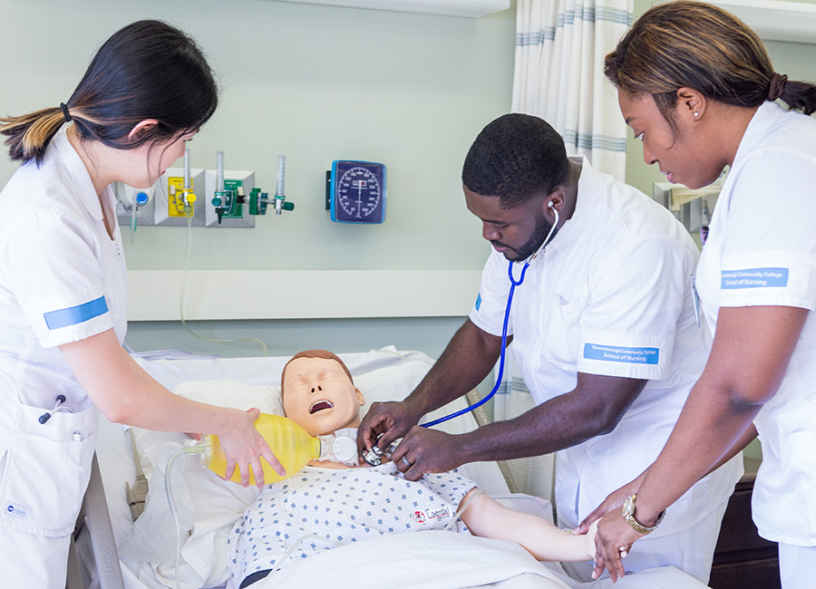 QCC Nursing students in the Nursing Virtual Hospital