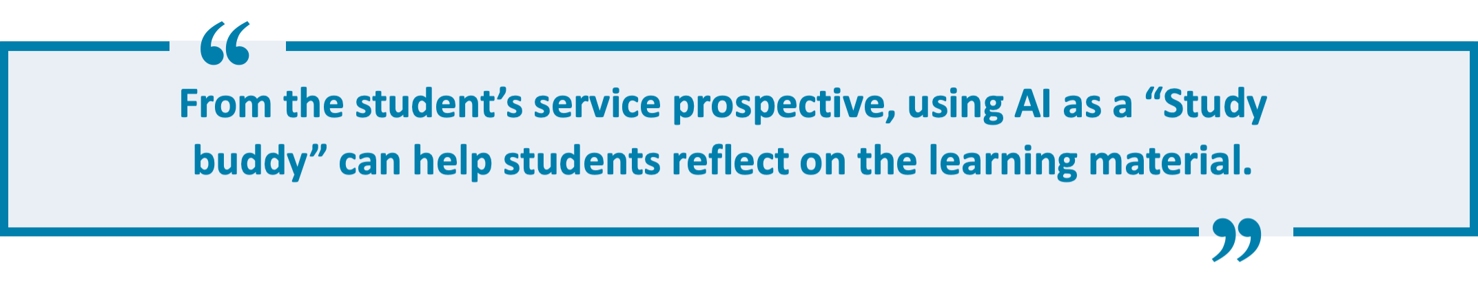 Quote regarding student's perspective on AI