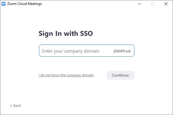 Sign-in with SSO screen