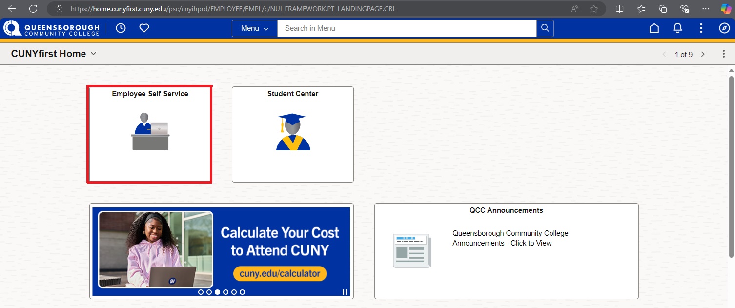 employee self service tile