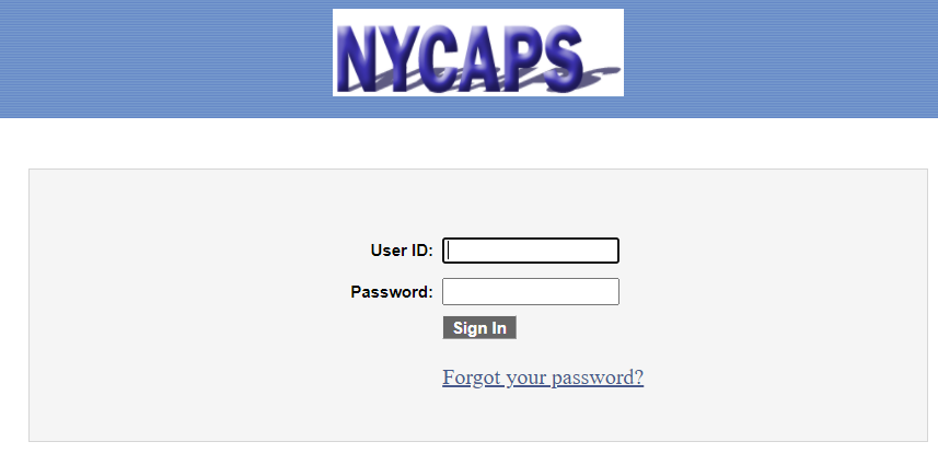 NYCAPS Login fields