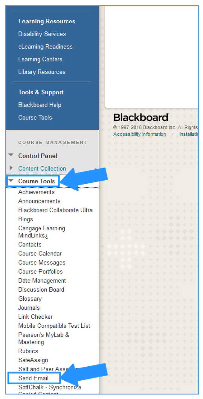 Using Blackboard to Send Emails to Students