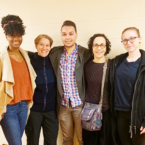 Keziah Watters, Prof. Emily Berry, Joshua Gonzalez, Prof. Aviva Geismar, and Heather Gardner at ACDA