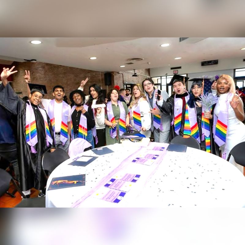 LGBTQIA+ Group Photo At CUNY Queens Lavender Ceremony