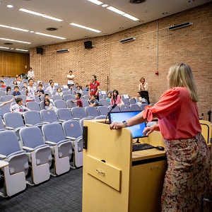 Grammar And Middle School Students Enrolled in The QCC Kids and Teens Summer Academy at a Special Q&A with President Christine Mangino, President of Queensborough Community College 