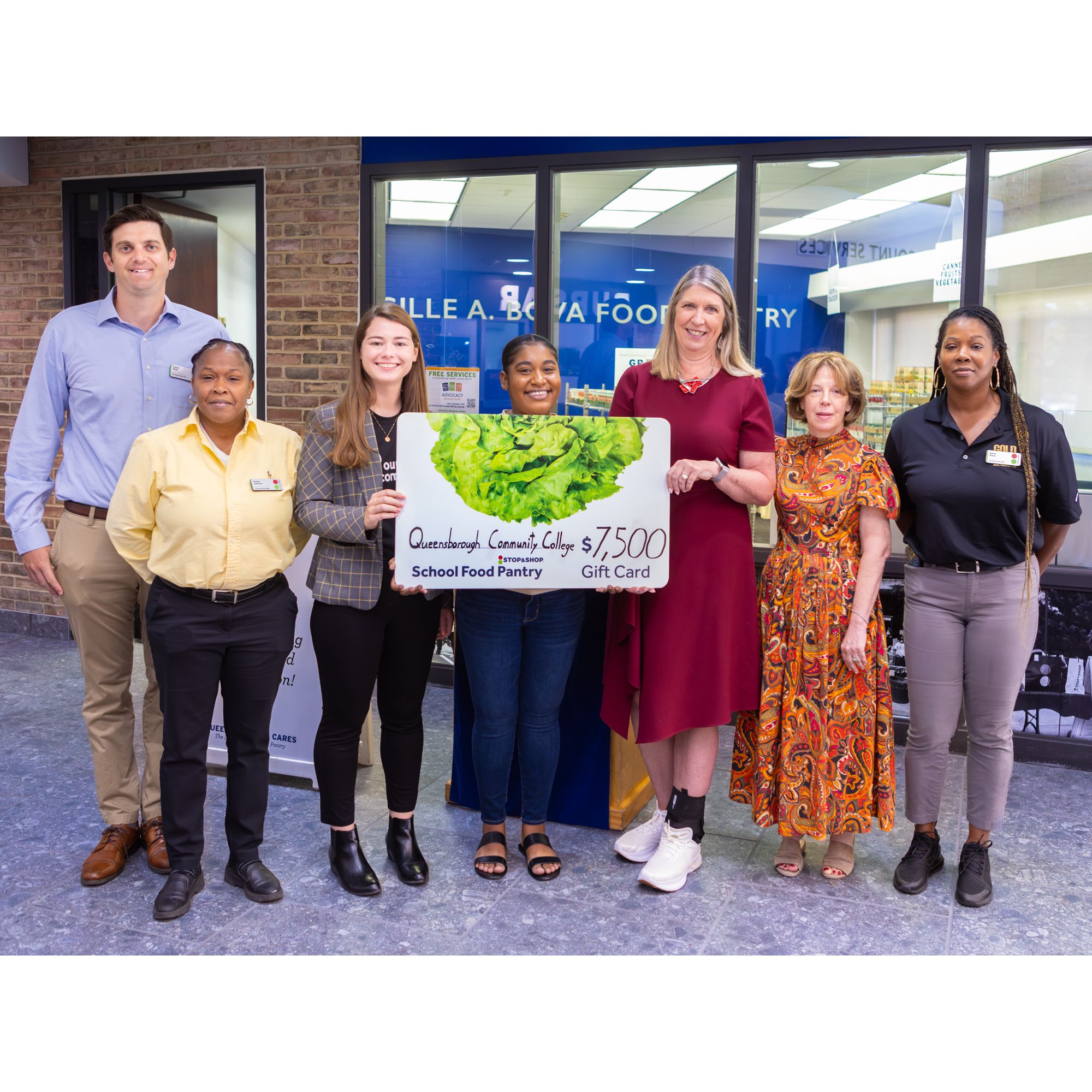 $7,500 donation to the food pantry from Stop and Shop