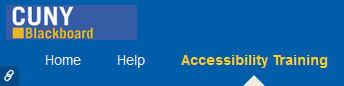 New Accessibility Training tab on the Blackboard home page