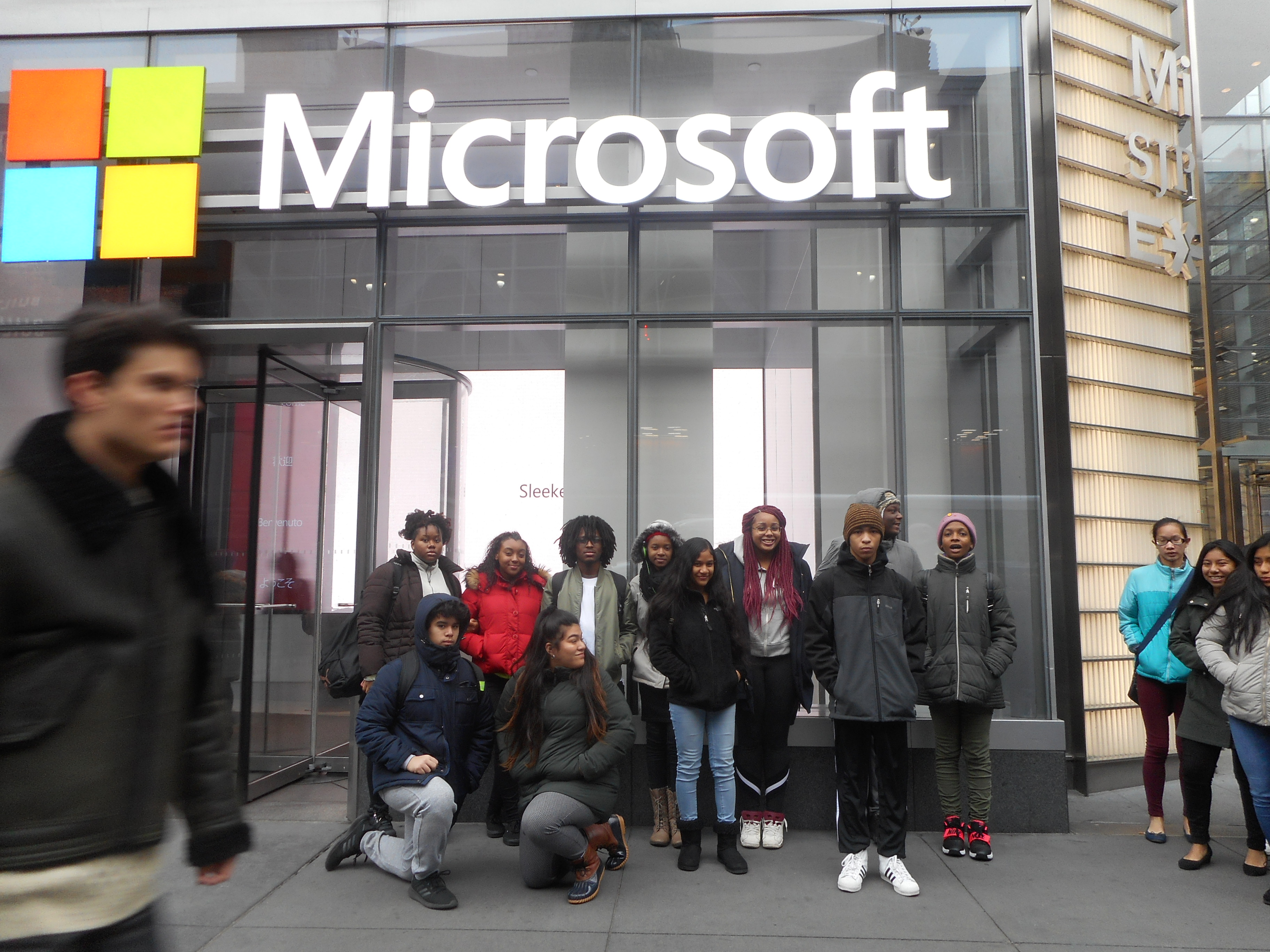 Liberty Partnerships Program-Project Prize QCC students attending the El Futuro conference at Microsoft Headquarters in Times Square