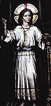 the arisen christ depicted on stained glass