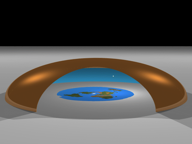 Illustration of flat earth 