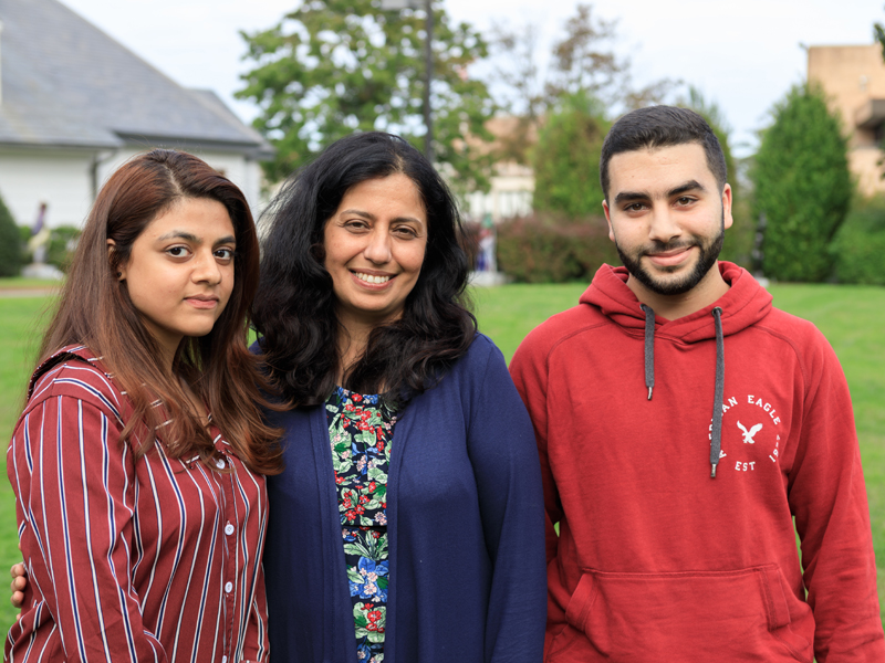 Dr. Moni Chauhan with CRSP Mentees Sameen Zhara and Yousif Saleh