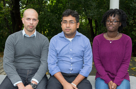 Professor Shahadat Hossain with CRSP Mentees Oscar Pais and Natasha Charles